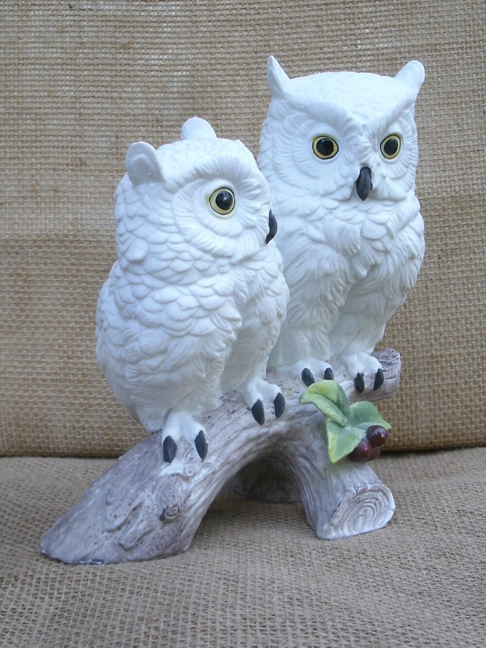 Vintage Andrea by Sadek White Owls Porcelain Figurine - Picture 2 of 16